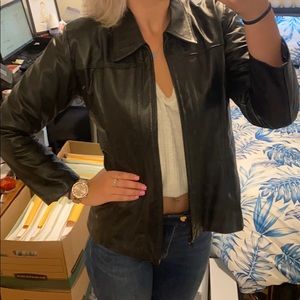 Black leather jacket
